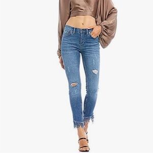 Free People Great Heights Frayed Skinny Jeans. Size 29.